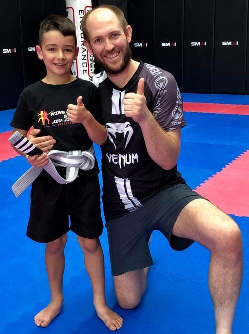 Wing Chun & Jiu-Jitsu Melbourne - Children Martial Arts White Belt Boy Zak2527s2B3rd2Bstrip2Bon2BGrey2Bwhite2BBelt Wing Chun & Jiu-Jitsu Melbourne - Children Martial Arts White Belt Boy Zak2527s2B3rd2Bstrip2Bon2BGrey2Bwhite2BBelt