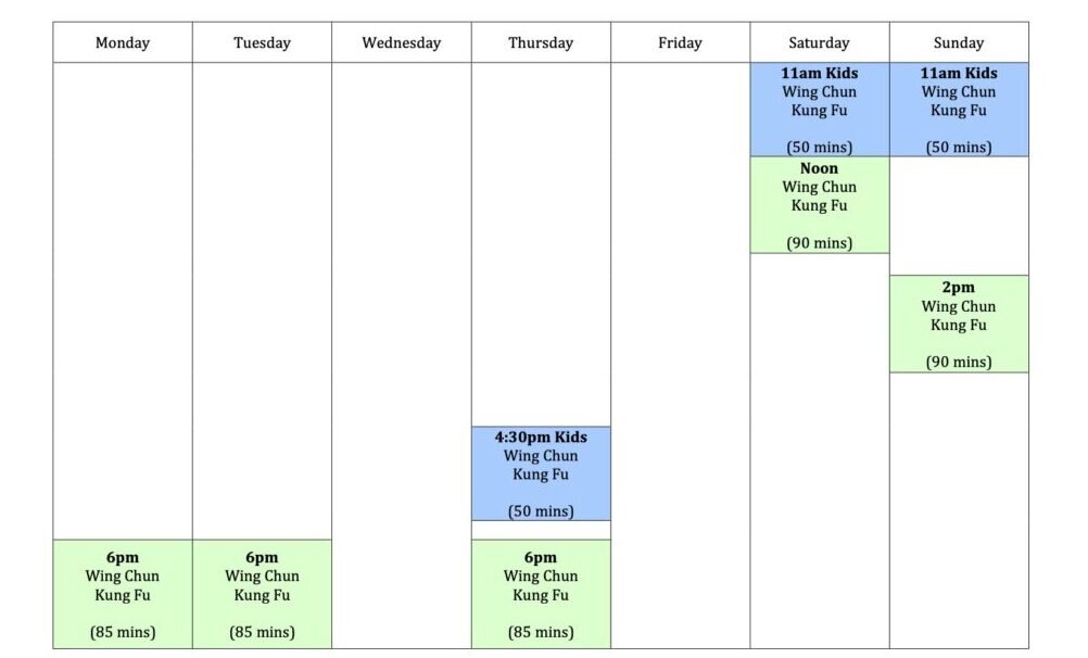 WC-Timetable-May-2021 Wing Chun & Jiu-Jitsu Melbourne - Kung Fu Time Table Weekly Schedule WCTimetable2021forwebsiteonly