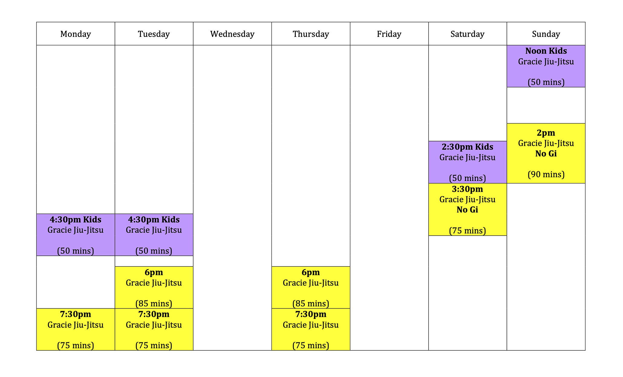 BJJ Timetable 2022 Wing Chun & Jiu-Jitsu Melbourne - Brazilian Jiu Jitsu Timetable and Schedule BJJTimetable2021forwebsiteonly