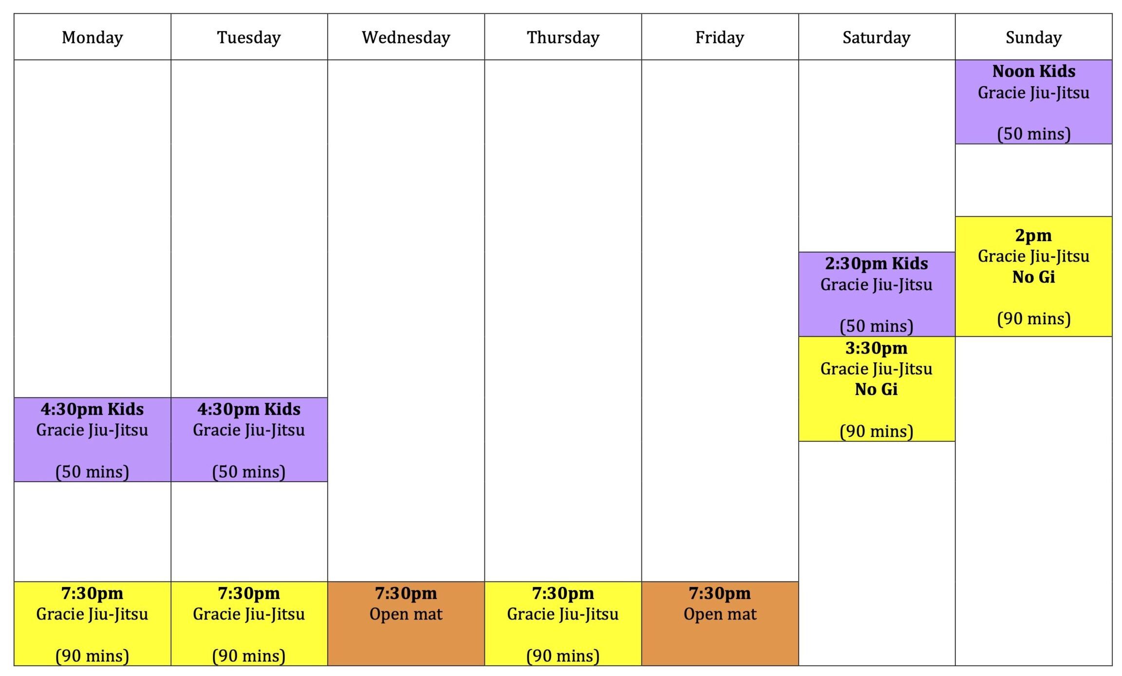 BJJ Timetable 2023 April for website only Wing Chun & Jiu-Jitsu Melbourne - Brazilian Jiu Jitsu Timetable and Schedule BJJTimetable2021forwebsiteonly